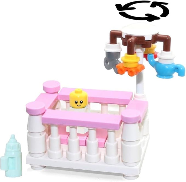 LEGO Baby MiniFigure in Girl Crib (with Spinning Mobile) Very Cute