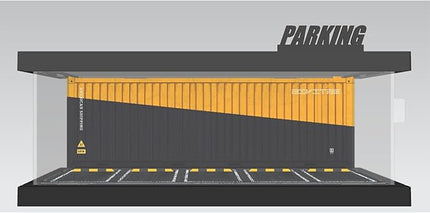 1/64 Model Car Display Case - Compatible with Hot Wheels Matchbox Mini GT Diecast Cars,Acrylic Box for Toy Cars Display Décor and Storage,Stackable Garage Diorama with LED Lights(1T-Container)