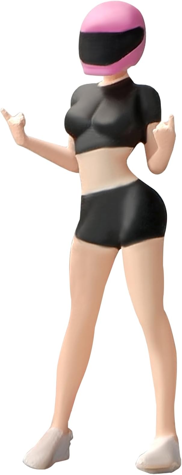 Painted Figure 1:64 Scale Mini Model Trains Architectural Plastic People Figures Standing Female Racer Figure Model,Suitable for Miniature Scenes(64230B)