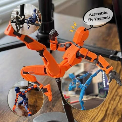 Titan 13 Action Figure, Lucky Robot 13 Action Figures, 3D Printed Multi-Articular Action Figures, Robot 13 Figure for Boy, Action Figure for Desktop Decorations (Black)