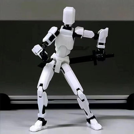 Titan 13 Action Figure, Lucky Robot 13 Action Figures, 3D Printed Multi-Articular Action Figures, Robot 13 Figure for Boy, Action Figure for Desktop Decorations(White)
