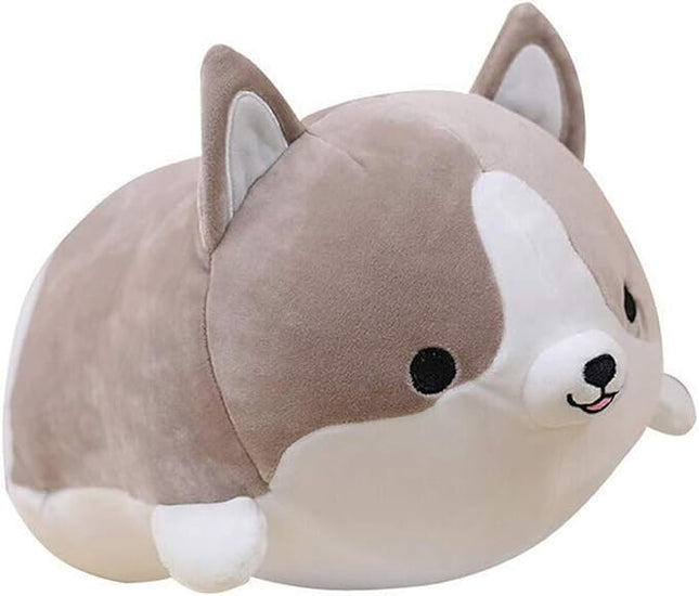 Corgi Dog Plush Pillow, Cute Shiba Inu Corgi Butt Stuffed Animal Toys Gifts for Bed, Valentine, Kids Birthday, Christmas (Gray, 17.3inch)