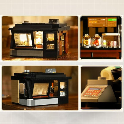 CaDA Master C66005W Japanese Coffee House Building Set,MOC Construction Coffee Shop Modular Buildings with Lights,768PCS City House Idea Gift for Adults