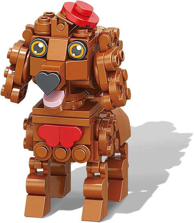 Poodle Mini Dog Building Blocks Set, Micro Bricks Animals Building Toys, Party Favors Pet Toys Gifts for Kids