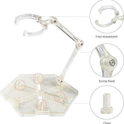 DDUNG Action Figure Stand, Versatile and Sturdy Display Holder Base ,for 6-8 inch Models, Compatible with Mafex Figma, Gundam 1/44 Toys, Marvel, Star Wars Figures and More(2 Pcs)