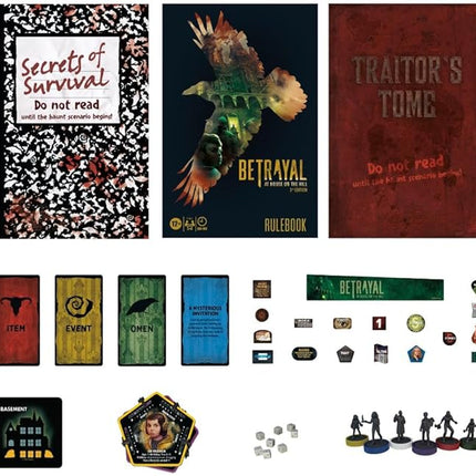 Avalon Hill Hasbro Gaming Betrayal at The House on The Hill 3rd Edition Cooperative Board Game,Ages 12 and Up,3-6 Players,50 Chilling Scenarios