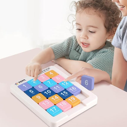 Cuberspeed Slide Number Puzzle 20 magnetized Klotski Puzzle Brain Teasers Toys Jigsaw Intelligence 4X5 Klotski Blocks Toys (Macaroon)