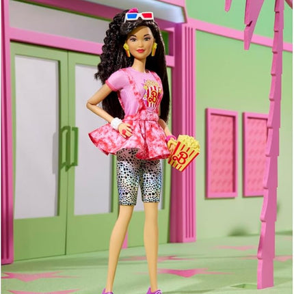 Barbie Rewind Doll & Accessories with Black Hair & 1980s-inspired Movie Night Outfit, Collectible & Displayable