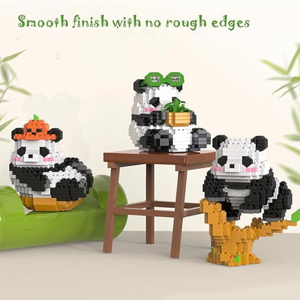 Mini Building Blocks 3D Building Toy Panda, Mini Blocks Building Sets, Ideal Gift for Birthdays, Christmas (6 Sets with 2502 PCS)