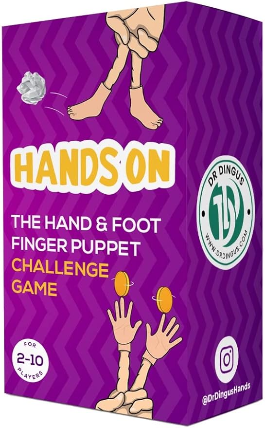 Tiny Finger Hand Game - 120 Hilarous Challenges - 10 Hand & 4 Feet Puppets - Will Make Everyone Laugh – Ideal for Family or Friends - Action Game for Competitive People
