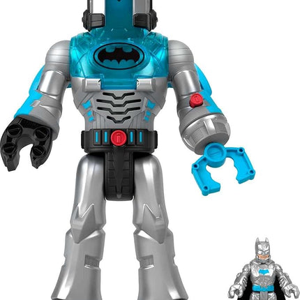 Fisher-Price Imaginext DC Super Friends Batman Toy Insider & Exo Suit 12-Inch Robot with Lights Sounds & Figure for Ages 3+ Years, Defender Grey