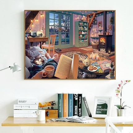 500 Piece Puzzles for Adults Cozy Room 20.5 x 15 Inch 500 Piece Jigsaw Puzzles for Kids Adults Puzzles 500 Pieces for Adults Holiday Educational Challenge Toy