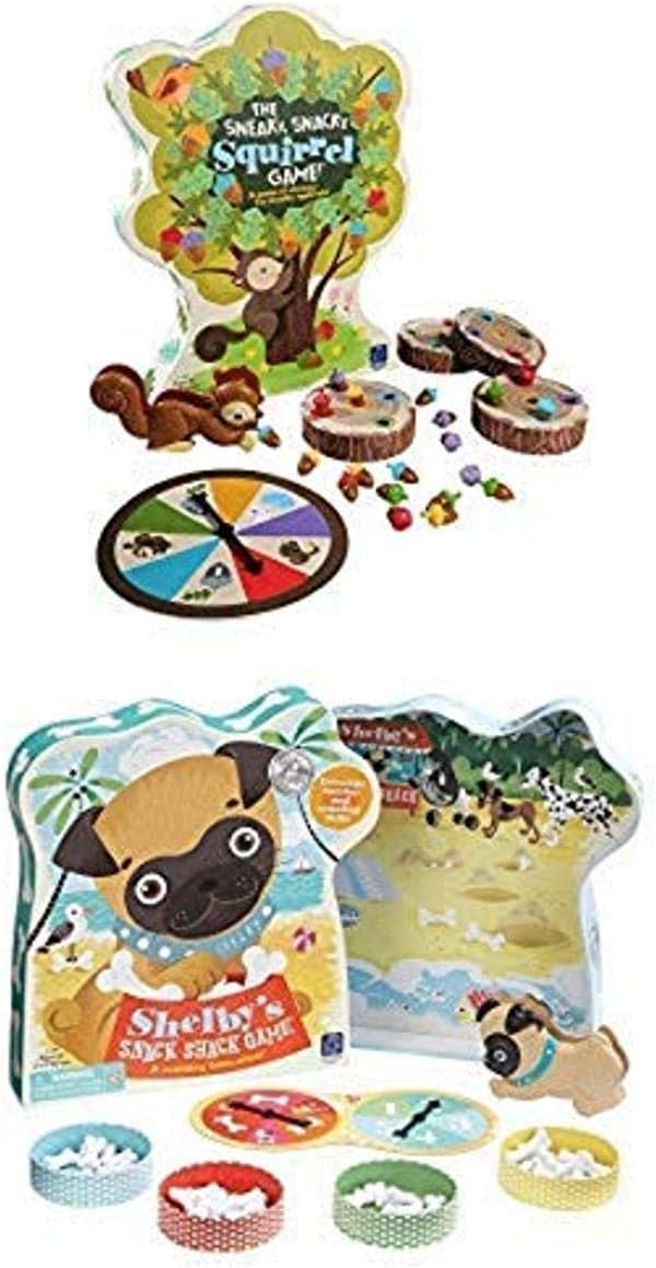 Educational Insights The Sneaky, Snacky Squirrel Game & Shelby's Snack Shack Game. Preschool Board Games, Practice Color Recognition, Counting & Fine Motor Skills