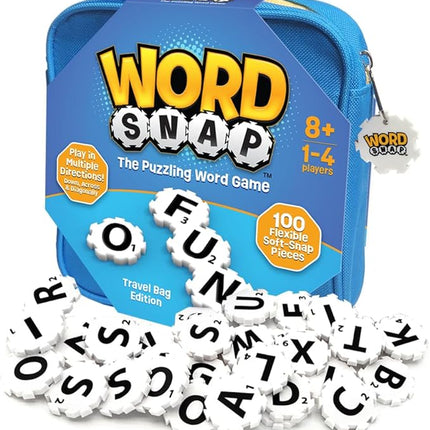 Word Strategy Game with Travel Bag, Word Puzzle for Adults, Family, and Kids, Fun Game for Ages 8+, 1-4 Players
