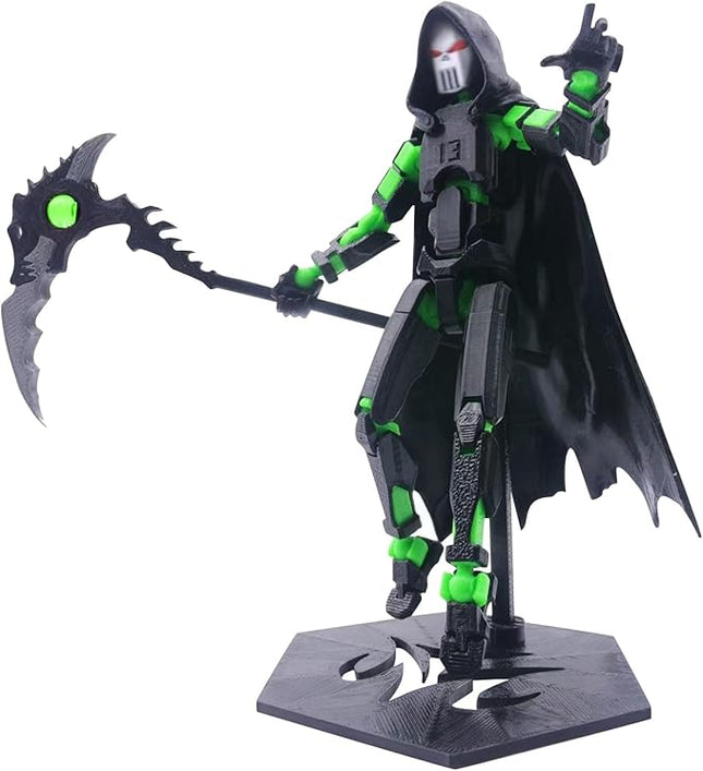 T13 Action Figure (Assembly Completed) Titan 13 Dummy 13 Action Figure Robot 13 Figure 3D Printed Articulated Multi-Jointed Movable Robot Model (Grim Reaper)