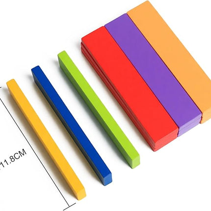 300pcs Open Ended Wooden Building Blocks for Kids 6.6lb, Solid Rectangular Wood Construction Toys for Toddlers, STEM Building Set,Birthday Gift for Kids Ages 3-8 Small 4.7" - Pine Rainbow