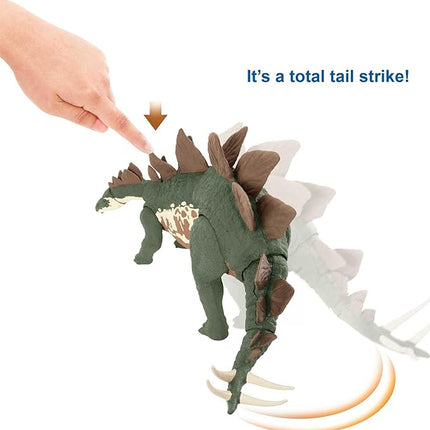 Mattel Jurassic World Toys Camp Cretaceous Mega Destroyers Stegosaurus Dinosaur Action Figure, Toy Gift with Movable Joints, Attack and Breakout Feature