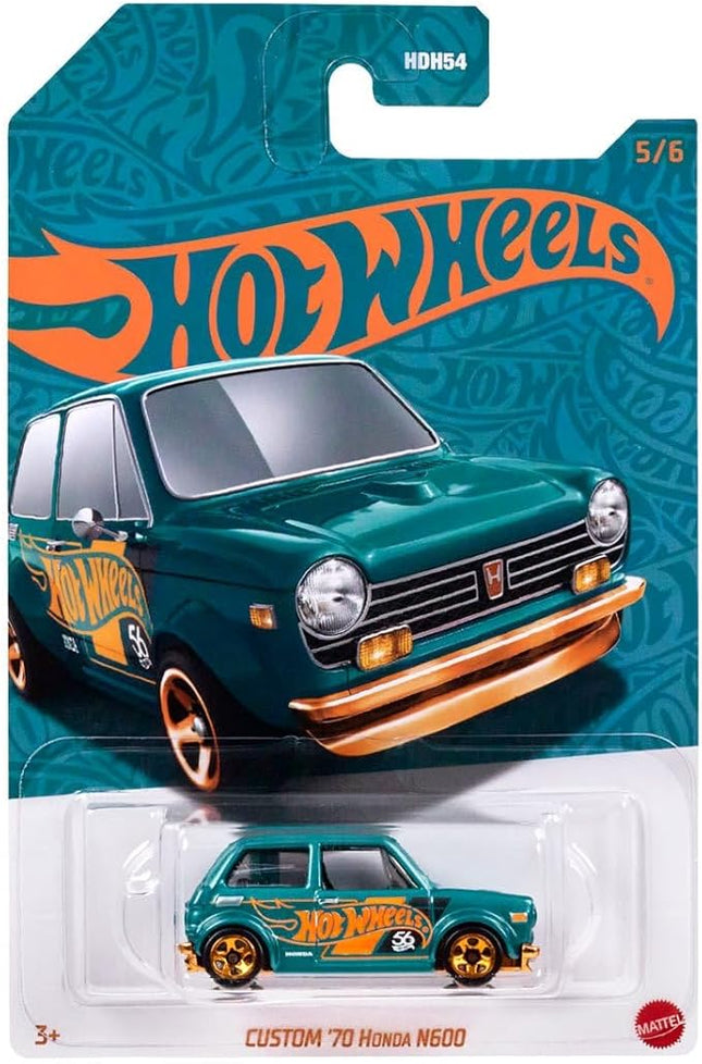 Worldwide Nutrition Bundle Compatible with Hotwheels 56th Pearl and Chrome 2024 Die-Cast - Custom '70 Honda N600 - Exclusive Anniversary Edition with Turquoise and Copper-Color Theme