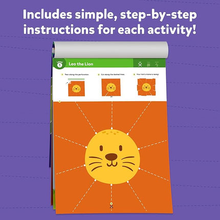 Skillmatics Scissor Skills Activity Book - Snip Snip, 25 Fun Cutting & Creative Activities for Preschoolers, 2 Child-Safe Scissors, Fine Motor Skills, Felt Craft Kit, Gifts for Kids Ages 3, 4, 5, 6, 7