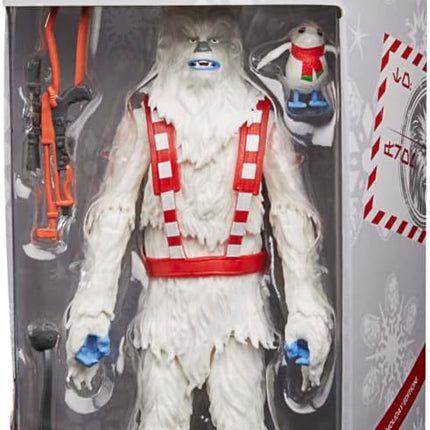 Peppa Pig Star Wars The Black Series Wookiee (Holiday Edition) Collectible Christmas Action Figure F5303 Ages 4 and Up includes Figure, porg toy and bowcaster accessory, 5 x 2 x 9''