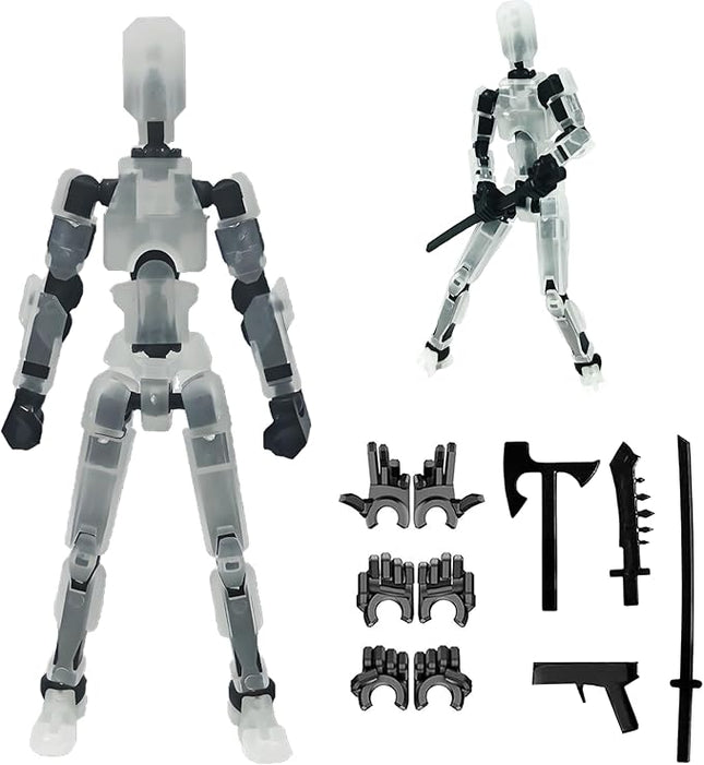 2025 New Titan 13 Action Figure, Multi-Jointed Movable Robot Action Figures, 3D Printed Action Figure Nova 13 Figure, 13 Action Figures Desktop Decorations for Kids Adult (Transparent)
