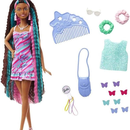 Barbie Totally Hair Doll, Butterfly-Themed with 8.5-inch Fantasy Hair & 15 Styling Accessories (8 with Color-Change Feature)