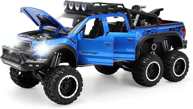 Toy Truck Pickup Model Car for Boys Age 3-8 Diecast Truck by F150 with Sound and Light for Kids, Pull Back Car Gift Toys for 4-7 Years Old
