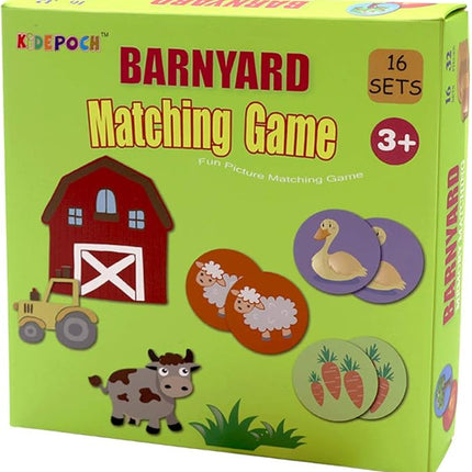 KiDEPOCH Memory Match Game – 16 Matching Pairs Preschool Memory Games Featuring Barnyard Element, Non Toxic Educational Memory Matching Game, Perfect for Kids, Toddlers, 3 Year Old or Up