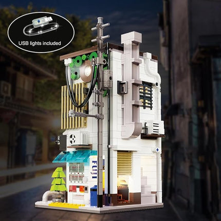 CaDA Master C66006W Japanese Bun House Building Set,MOC Construction Baozi Shop Brick Toy,1108PCS City House Block Kits for Adults