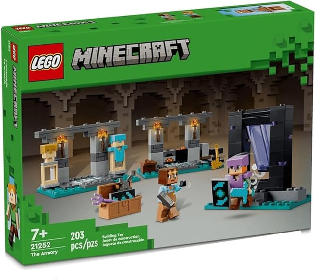 LEGO Minecraft The Armory Building Set, Includes Popular Minecraft Figures Alex and Armorsmith, Action Toy for Gamers and Kids, Gift for Boys and Girls 7 Years Old and Up, 21252