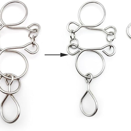 Zooshine 4PCS Advanced Metal Brain Teasers Puzzles Higher Level Challenge for Party Games,Parent-Children Games, Office Toys, Gift for Kids Adults