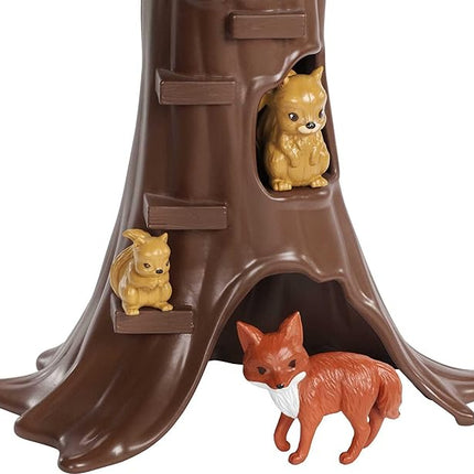 Barbie Vet Doll & Playset, Animal Rescuer Theme with 8 Wildlife Figures, Treehouse, Care Station, Rope Bridge & Accessories