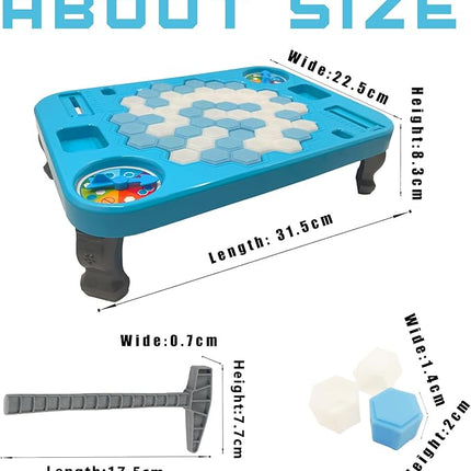 Save Penguin Break Ice Frozen Game for Kids, Protect The Iceberg Penguins Trap on Ice Icebreaker Board Games Toy for Adults Family Childrens Kid Ages 4-8 with Replacement Cubes and Hammer