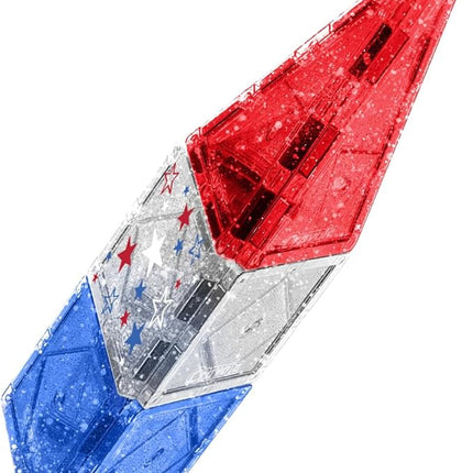 CreateOn Crayola Red, White & Blue Magnetic Tiles 14pc, Building Set for Kids, Magnetic Toy, Travel Toys, Classroom Sensory Toy Blocks, STEM & Montessori Tools for Boys & Girls Ages 3+, 14-Piece Set