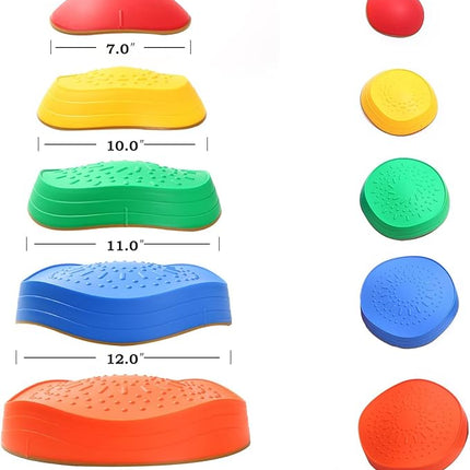 makarci Stepping Stones for Kids, 5pcs Non-Slip Plastic Balance Stones, Promoting Children's Coordination Skills Sensory Play Equipment, Toddler Toys for Age 3 4 5 6 7 8 Years