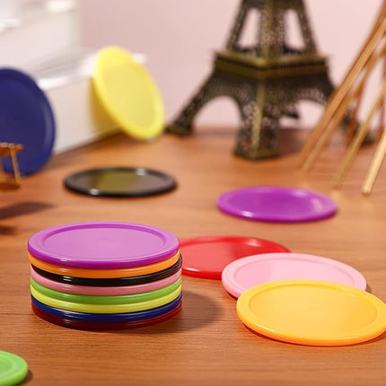 Skylety 16 Pieces Home Hockey Pucks 2.5 Inch Red Replacement Round Hockey Pucks Multicolors for Game Tables Equipment Accessories