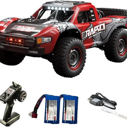 1/14 Hobby RC Truck for Adults, 30 MPH High Speed Remote Control 4WD Car, All Terrain Rock Crawler Truck for Boys 4X4 Off-Road Racing Car with 2 Batteries