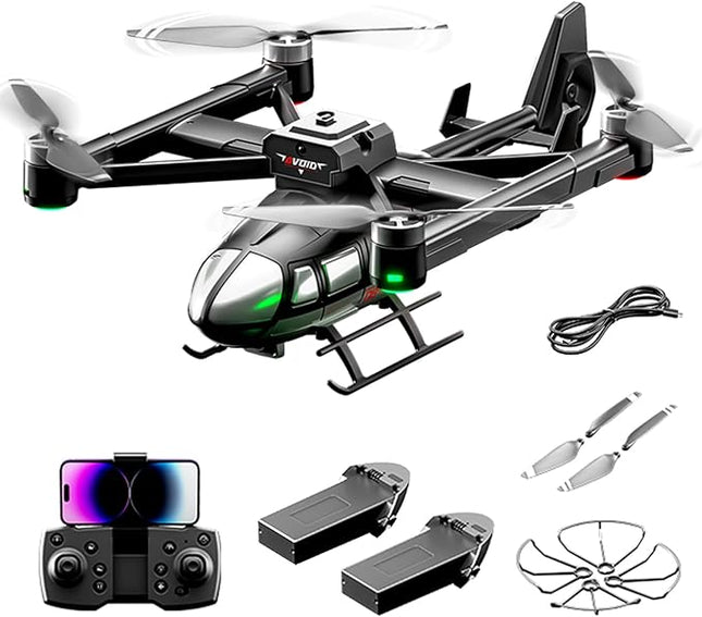 Camera Drone for Kids 8-12 & Adults, Beginner-Friendly Mini Drone with 360° Flips, One-Key Take Off/Landing, Headless Mode, 2 Batteries, RC Quadcopter Toys for Boys Girls