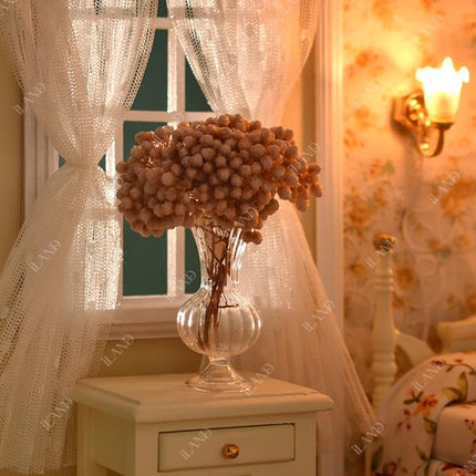 iLAND Miniature Dollhouse Accessories fits Barbie Furniture, Glass Vases w/ Dried Flowers Set for Dollhouse Furniture Antique (Luxurious 3pcs)(Luxurious 3pcs)