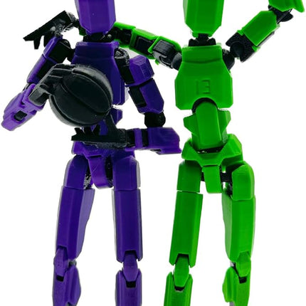 3D Printed 5.54-inch Multi-Jointed Action Figures Dummy13, Full Body Mechanical Movable Toy, Multiple Accessories, Hand Painted Figure, Desk Decoration, Creative Gifts (Sport-set4)