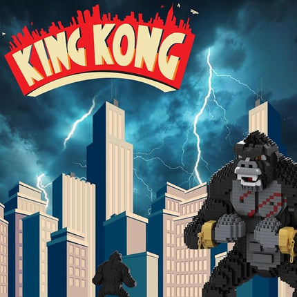 King Kong Building Set (2,310 PCS) – Mini Kong Action Figure from Skull Island – Nano Brick Gorilla Construction Kit for Kids 15+, Adults, Collectors – Movie Display Toy Gift