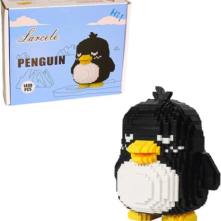 Larcele Animal Series Micro Building Blocks Animal Set, DIY Mini 3D Building Toy Bricks,1499 Pieces KLJM-07 (Penguin)