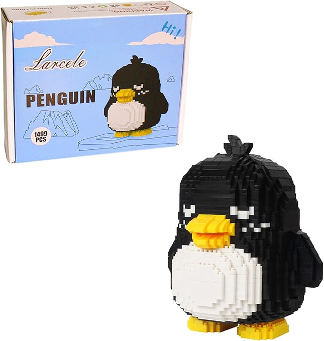 Larcele Animal Series Micro Building Blocks Animal Set, DIY Mini 3D Building Toy Bricks,1499 Pieces KLJM-07 (Penguin)