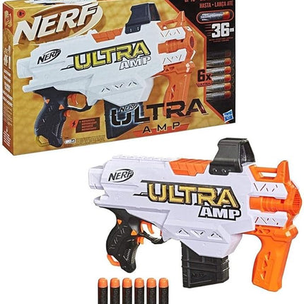 Nerf Hasbro Ultra Amp Motorised Blaster, 6-Dart Clip, 28.6 x 27.3 x 45.1 cm, Multicolor, Compatible With Ultra Darts, N-A