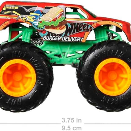 Hot Wheels Monster Trucks, 1:64 Scale Monster Trucks Toy Trucks, Set of 4, Giant Wheels, Favorite Characters and Cool Designs