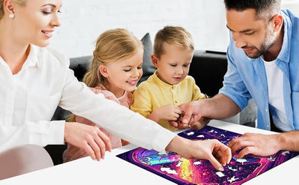 Wooden Jigsaw Puzzle for Adults - Challenging 300 Piece Puzzle with Cool Shapes - Space Astronaut Meteor Puzzle Art - Paranormal Collection (Cosmic Collision)