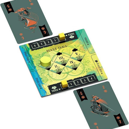 Sail Board Game - Co-op Trick Taking Game - 2 Players - 20 Minute Play Time (Sail Base Game)