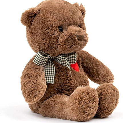 11.4” Small Teddy Bear with Heart Cute Brown Teddy Bear Stuffed Animals Soft Stuffed Bear Plush Bear Plushie Toys Gifts for Girlfriend Boyfriend Kid