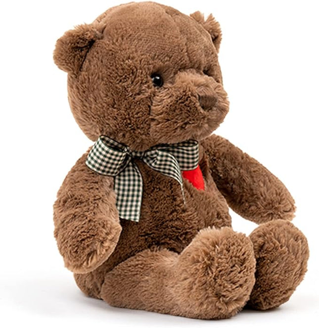 11.4” Small Teddy Bear with Heart Cute Brown Teddy Bear Stuffed Animals Soft Stuffed Bear Plush Bear Plushie Toys Gifts for Girlfriend Boyfriend Kid