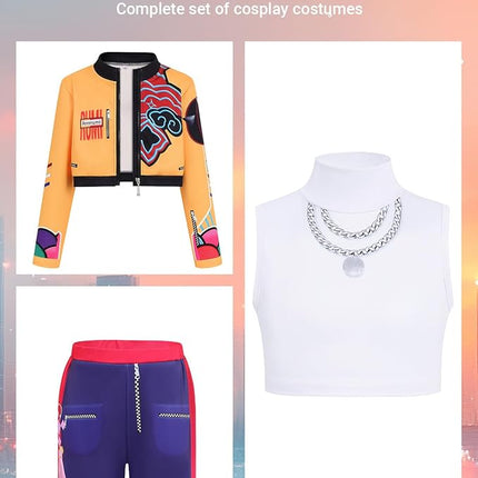 Girls Demon Pop Singer Hunters Costume 3-14 Years Stage Dance Idol Cosplay Outfit, Kids Halloween Costumes